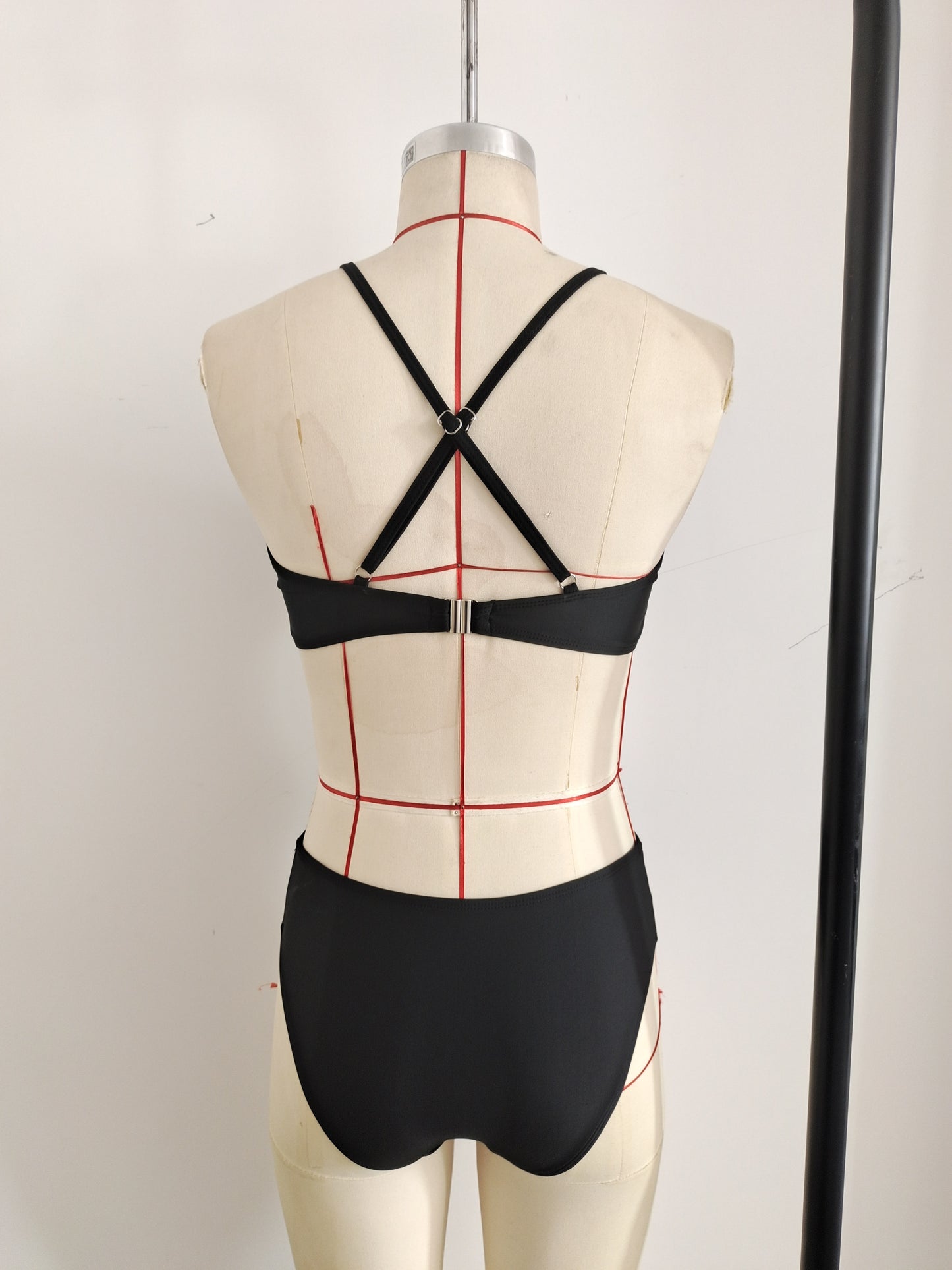 2026 Black Sexy Bikini Sport Hight Neck Women's Swimwear Size M