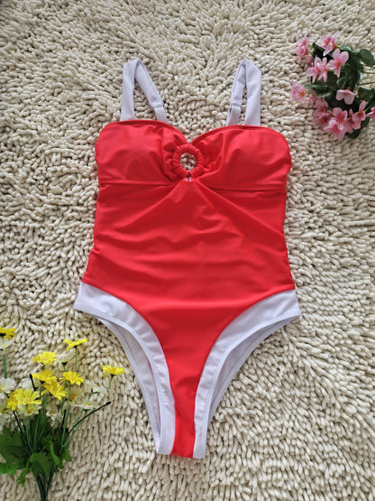 2026 New Exclusive Swimwear Women's Sexy Hollow Out One-piece Swimsuit Simple Premium Size XL