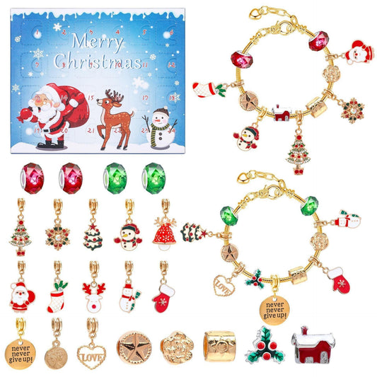 Christmas DIY Jewelry & Craft Advent Calendar(M-14-Snowman Version,20*17*1.1).