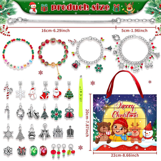 Christmas DIY Jewelry & Craft Advent Calendar(M-19,22*20*2cm).