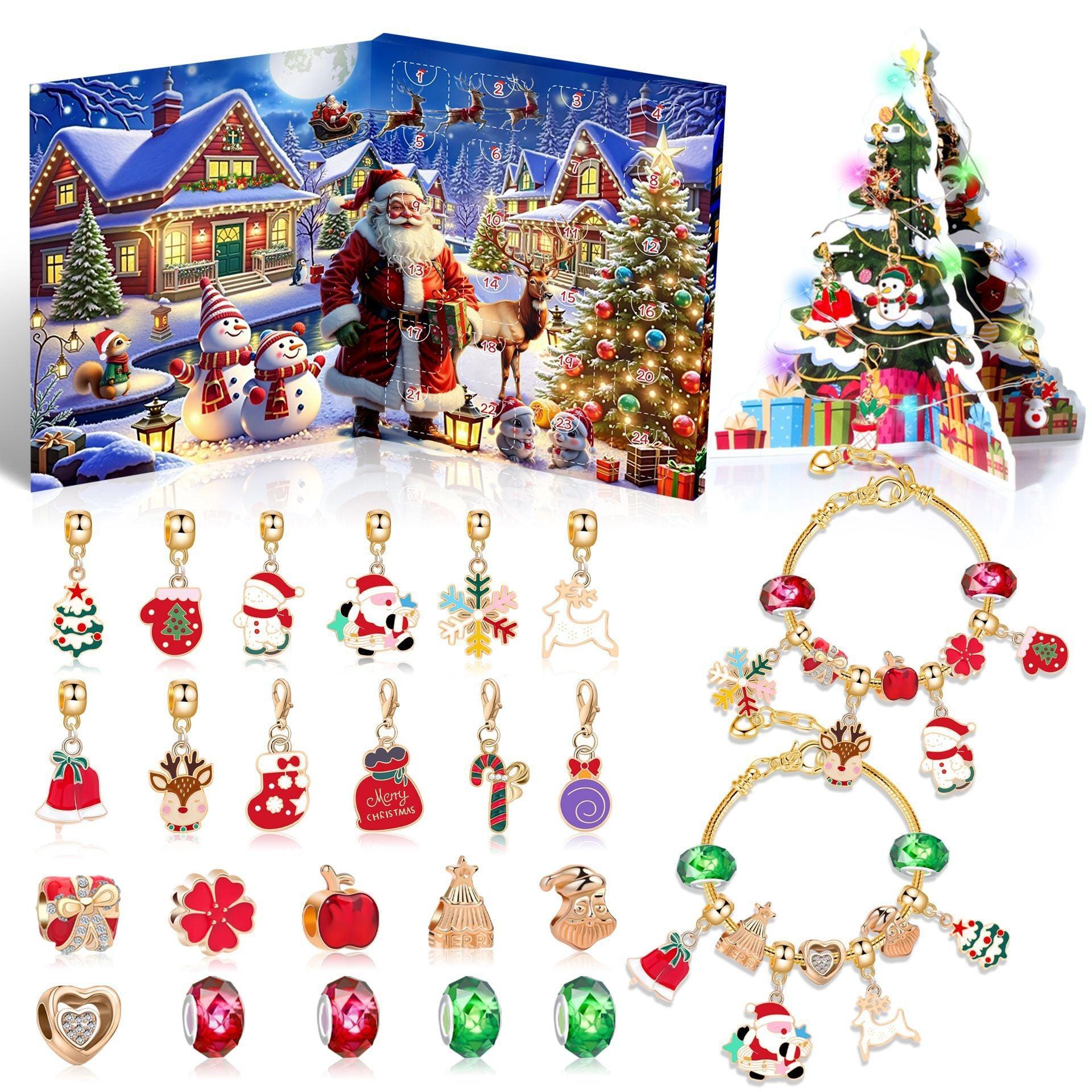 Christmas DIY Jewelry & Craft Advent Calendar(M-30,20*17*1.3cm).