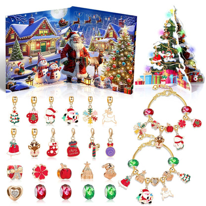 Christmas DIY Jewelry & Craft Advent Calendar(M-30,20*17*1.3cm).