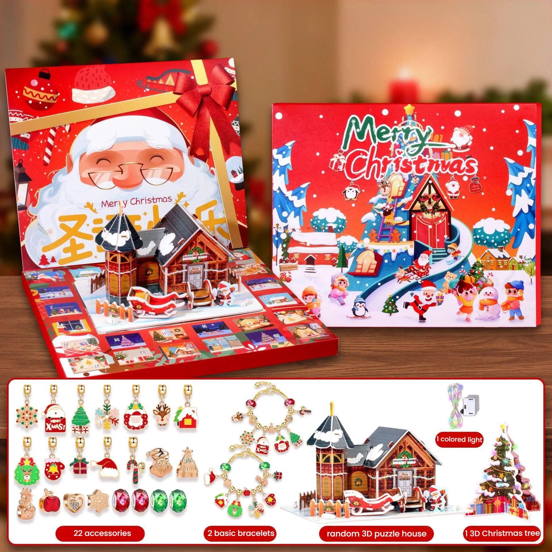 Christmas DIY Jewelry & Craft Advent Calendar(-planes-3D-Puzzle,33*27.5*2cm).