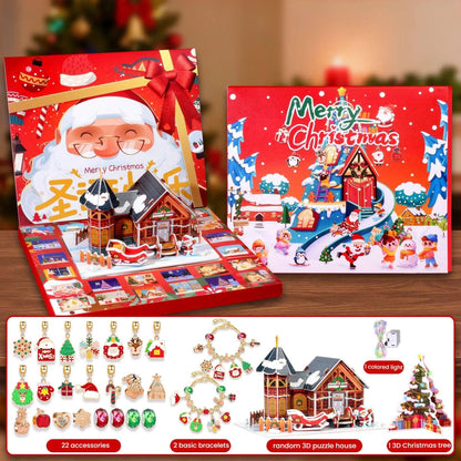 Christmas DIY Jewelry & Craft Advent Calendar(-planes-3D-Puzzle,33*27.5*2cm).
