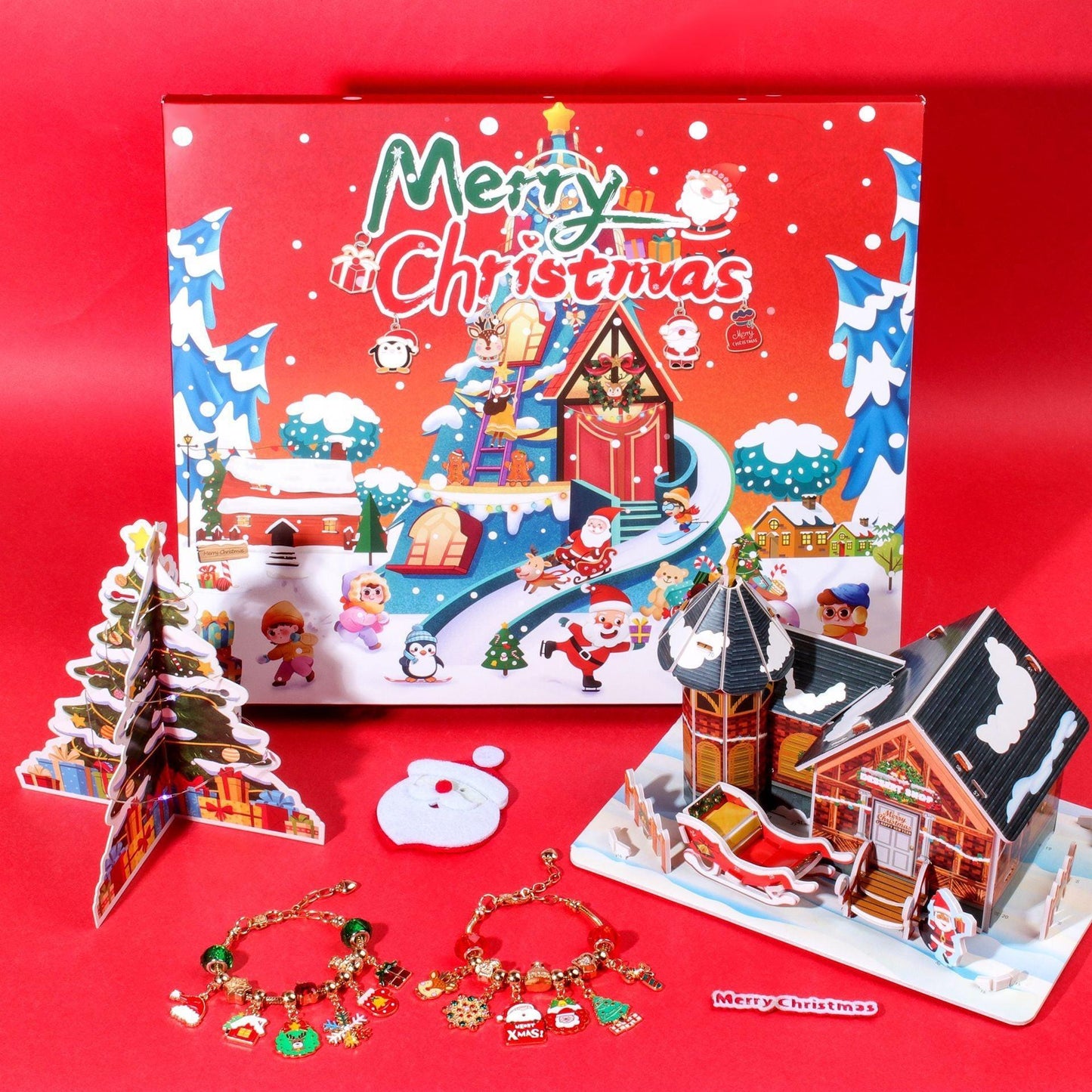 Christmas DIY Jewelry & Craft Advent Calendar(-planes-3D-Puzzle,33*27.5*2cm).