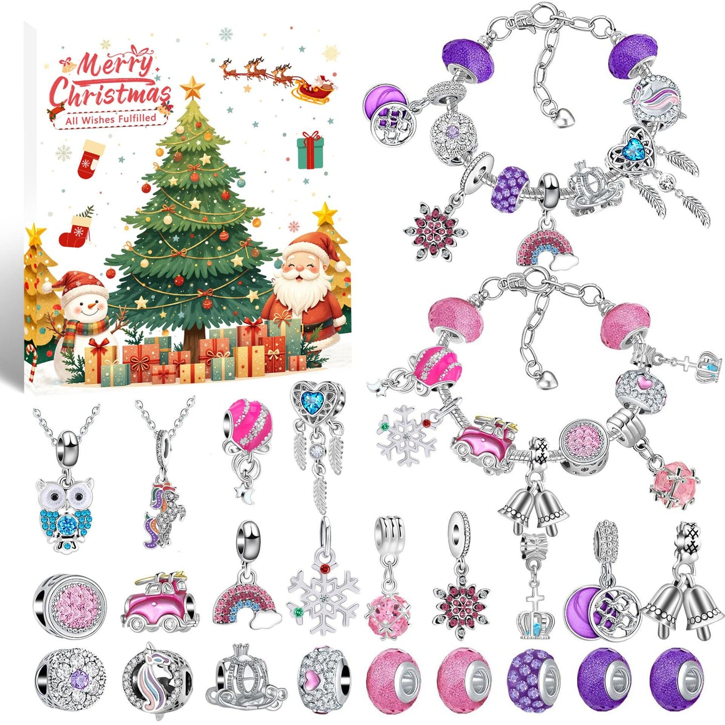 Christmas DIY Jewelry & Craft Advent Calendar(YD-06,20*17*1.3cm).
