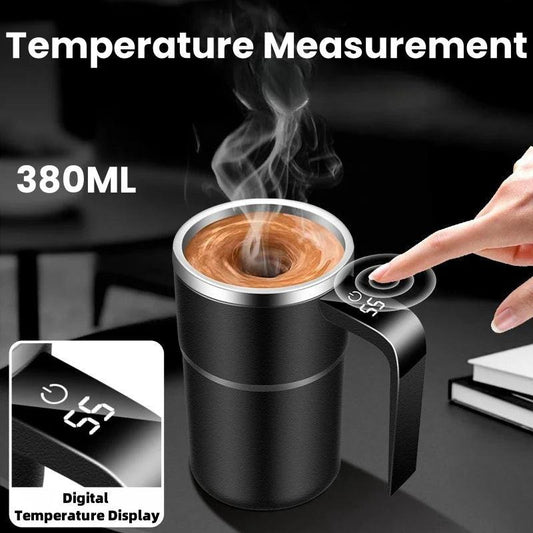 380ML Self-Stirring Electric Coffee Mug Black and White Cup.
