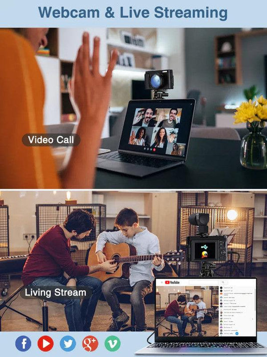 4K Digital Camera with Autofocus Anti-Shake Black.