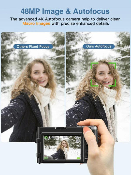 4K Digital Camera with Autofocus Anti-Shake Black.
