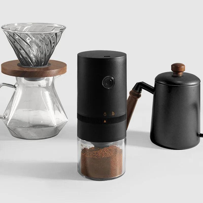 Portable USB C Rechargeable Coffee Grinder  Mill Black.