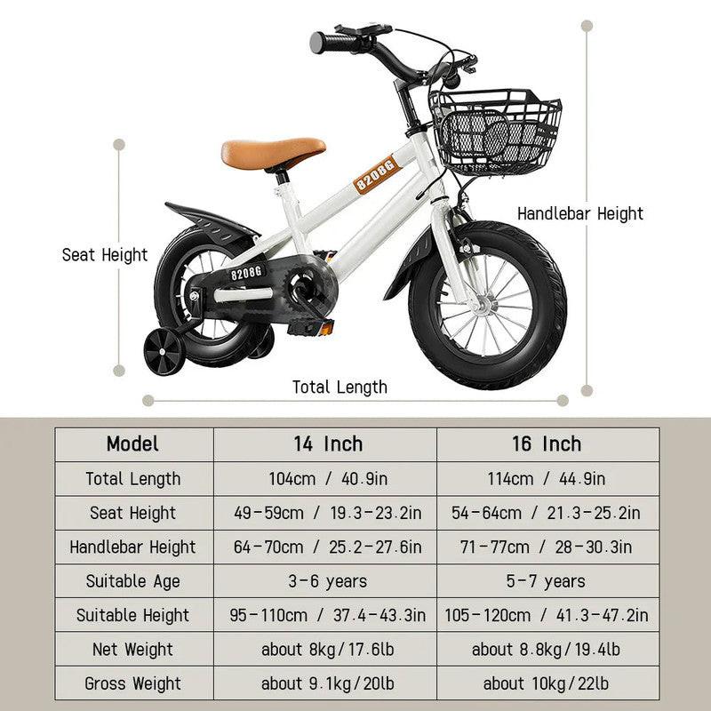 Kids Bike for Girls 3-7 Years with Basket.