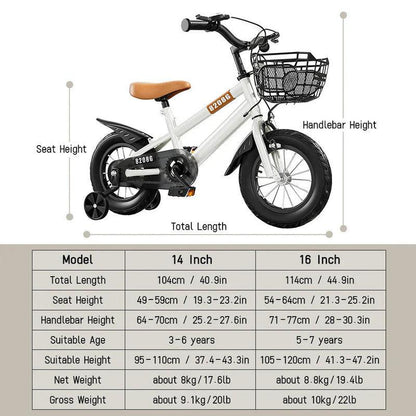 Kids Bike for Girls 3-7 Years with Basket.