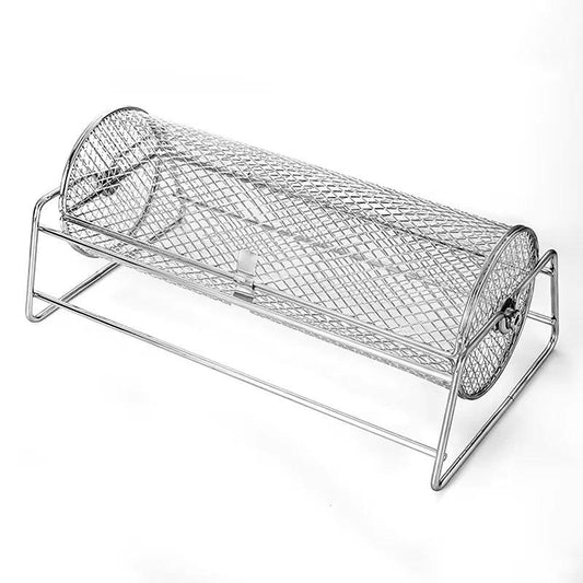 12-Inch Stainless Steel Rolling BBQ Grill Mesh Rotisserie.