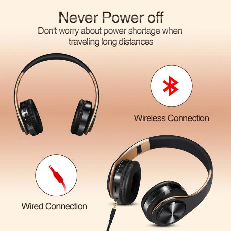 Wireless Bluetooth Headphones Gold.