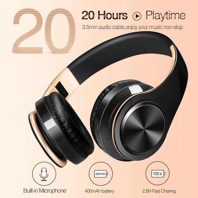 Wireless Bluetooth Headphones Gold.