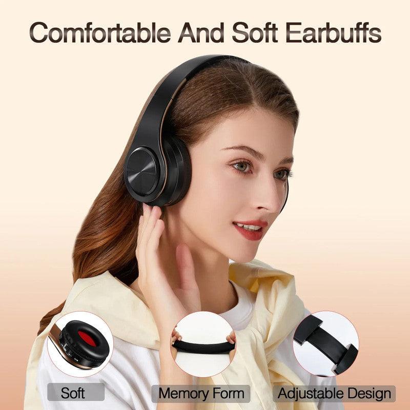 Wireless Bluetooth Headphones Gold.