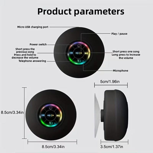 Portable Wireless Speaker with Suction Cup.