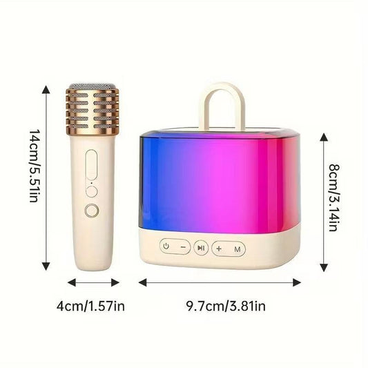 Mini Karaoke Machine with Wireless Microphones.