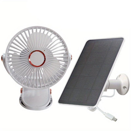 Solar Battery Camping Fan with Light Rechargeable.