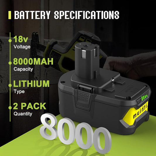 2pcs Lithium-Ion Battery for Ryobi One+.