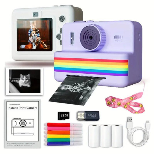 Portable Photo Printer Camera with Rechargeable Battery.