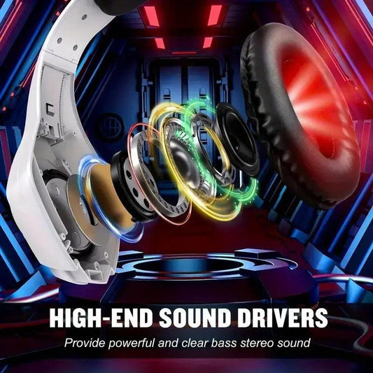 Gaming Headset with Mic, LED Light & Surround Bass.
