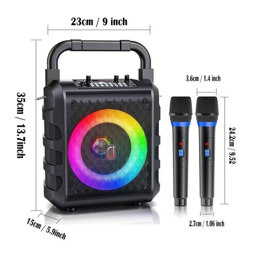 20W Portable Karaoke Speaker with Dual Wireless Mics.