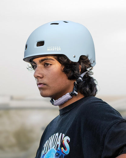 OutdoorMaster Skateboard Bike Helmet for Adults &Youth - Multi-Sport Certified Impact Resistant with 2 Removable Liners & Ventilation for Scooter, Skating-Matte Crystal Blue--Medium