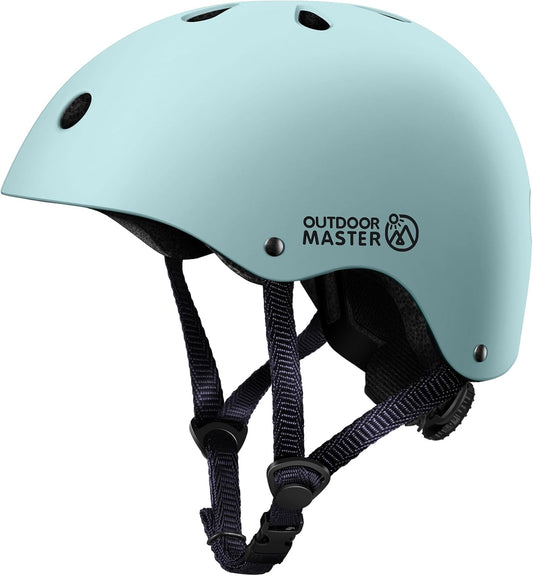 OutdoorMaster Youth & Kids Bike Helmet - Adjustable Multi-Sports Skateboard Helmet with Removable Liners for Balance Bike, Toddler Scooter, One Wheel Hoverboard-Mint Green-Small.