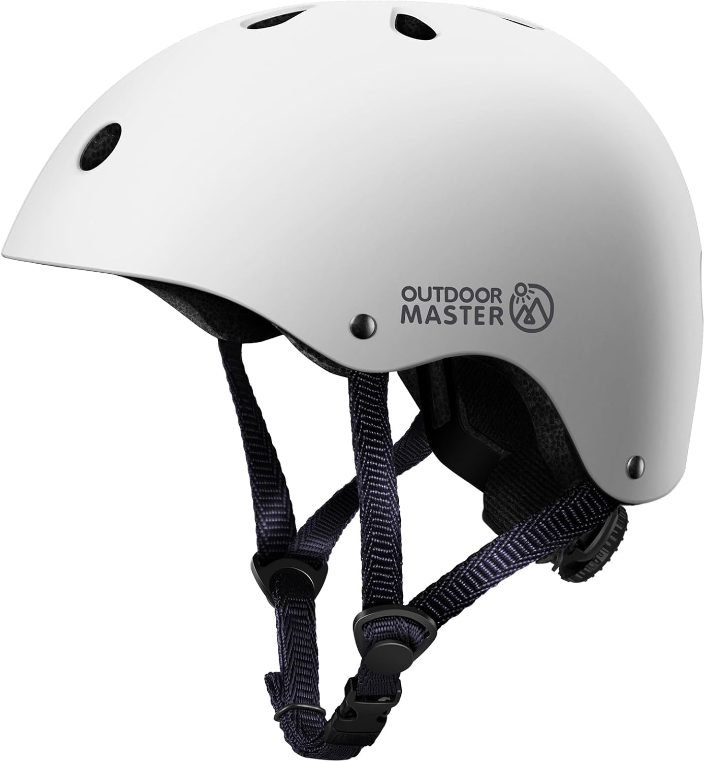 OutdoorMaster Youth & Kids Bike Helmet - Adjustable Multi-Sports Skateboard Helmet with Removable Liners for Balance Bike, Toddler Scooter, One Wheel Hoverboard-White-Small.