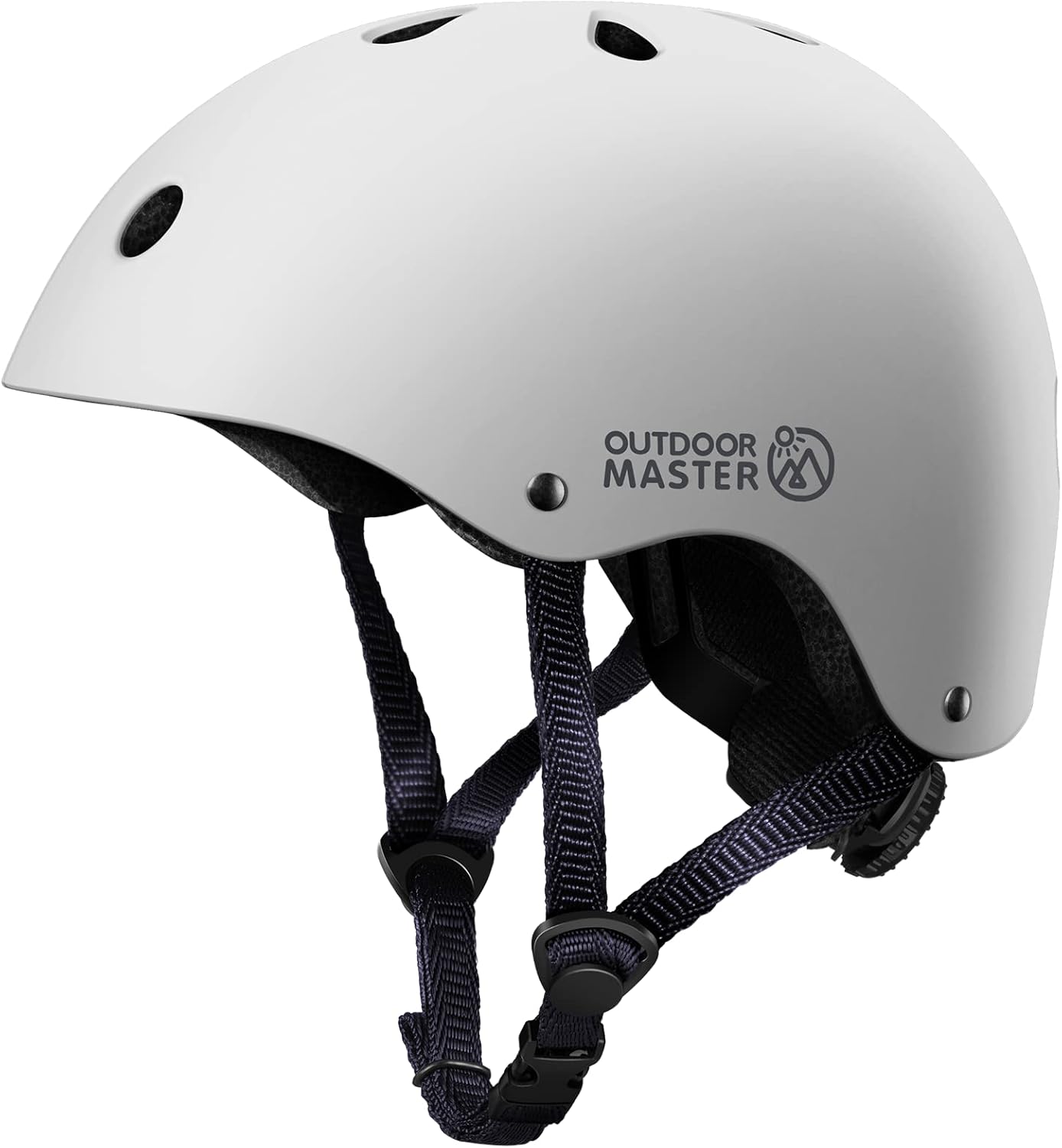 OutdoorMaster Youth & Kids Bike Helmet - Adjustable Multi-Sports Skateboard Helmet with Removable Liners for Balance Bike, Toddler Scooter, One Wheel Hoverboard-White-Small.