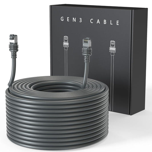 Starlink Cable Gen 3 75FT Waterproof (75FT / 23M), Grey.