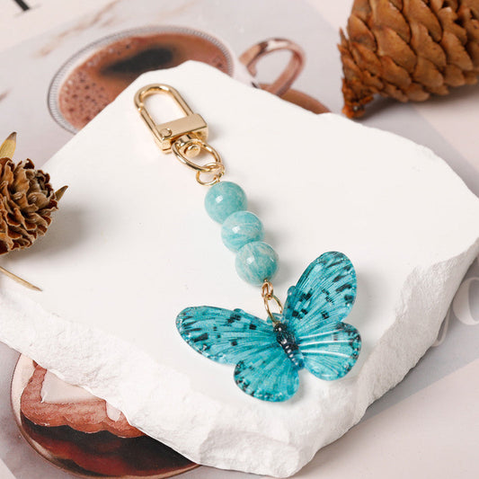 Crystal Butterfly Keychain Set,Amazonite.