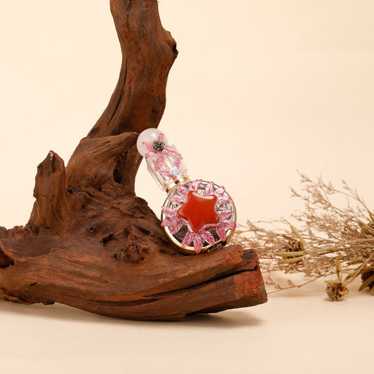 Healing natural crystal perfume bottle(25ml)-rose quartz red jasper.