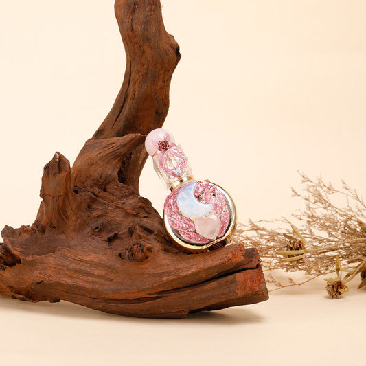 Healing natural crystal perfume bottle(25ml)-rose quartz agate.