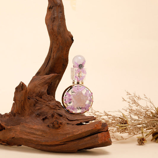 Healing natural crystal perfume bottle(25ml)-Pink crystal star.
