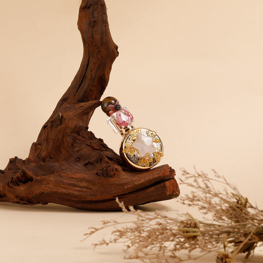Healing natural crystal perfume bottle(25ml)-Tiger's Eye rose quartz.
