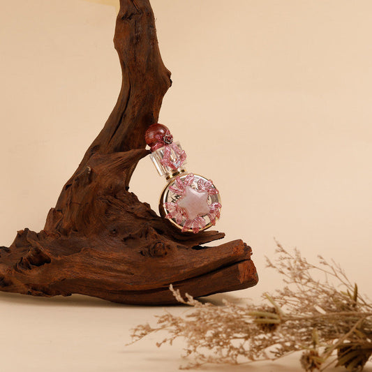 Healing natural crystal perfume bottle(25ml)-red jasper rose quartz.