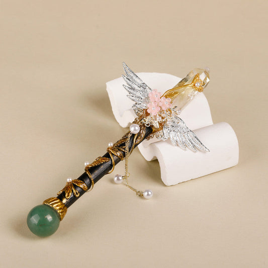Handmade Crystal Wand, Natural Raw Gemstone Scepter, Magic Healing Wand Citrine.