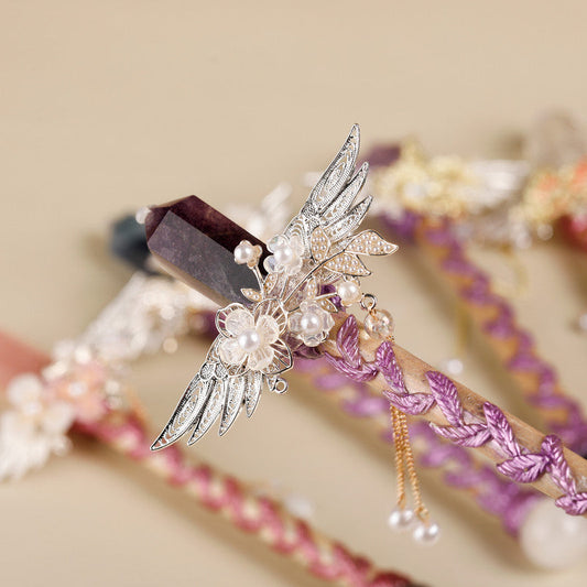 Handmade Crystal Wand, Raw Gemstone Scepter, Natural Magic Wand Fluorite.