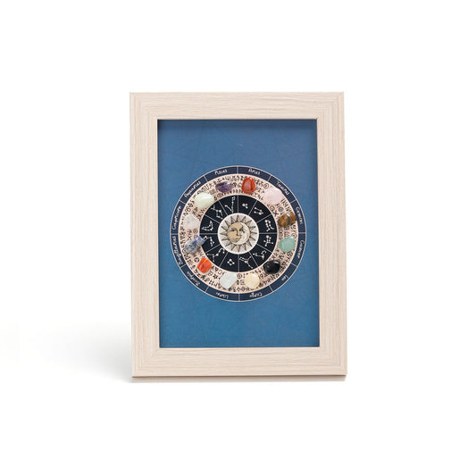 Six crystals Healing Crystal Stone Photo Frame Feng Shui or Hanging Home Wall Decoration, Office Gifts.