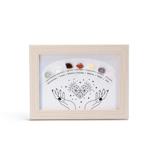 Constellation A Healing Crystal Stone Photo Frame Feng Shui or Hanging Home Wall Decoration, Office Gifts.