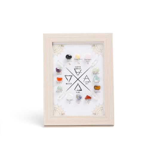 Constellation B Healing Crystal Stone Photo Frame Feng Shui or Hanging Home Wall Decoration, Office Gifts.