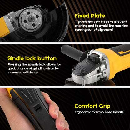 Cordless Angle Grinder 4-1/2 inch for Makita 18V MAX Battery, Grinder Tool, Power Electric Grinders, Brushless Motor for Cutting, Griding, Polishing