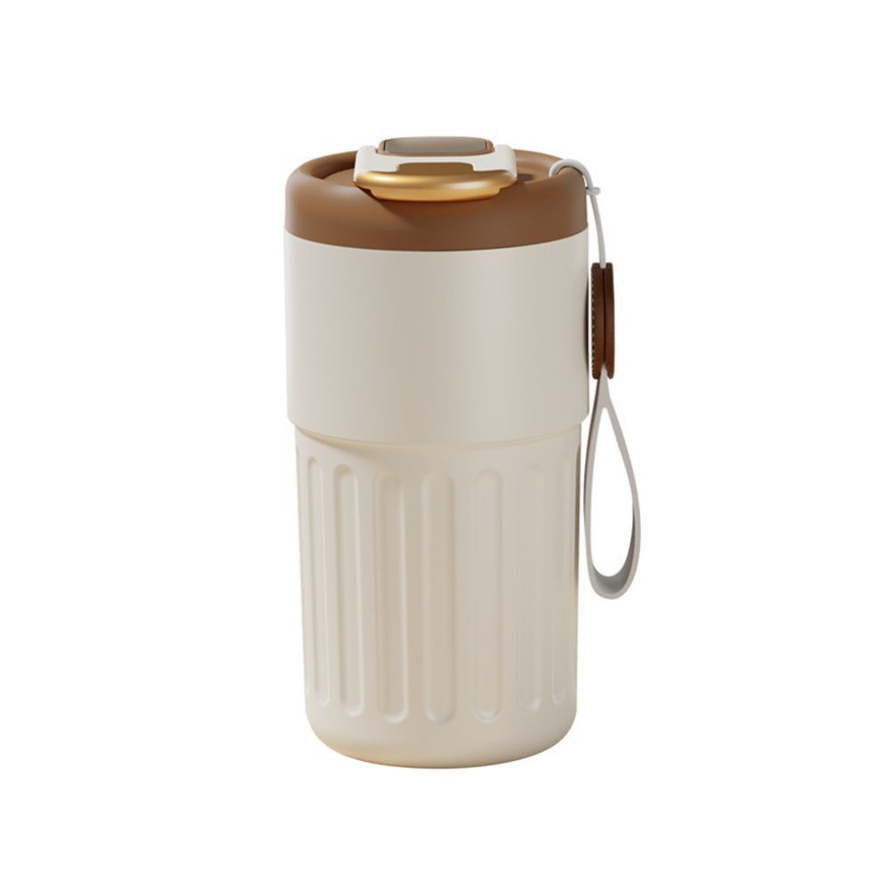 450ml Thermal LED Temperature Display Smart Coffee Cup Insulated Drink Tumbler-Brown