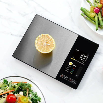 Smart Digital Food Kitchen Scale with Nutritional Calculator, On-Screen Nutrient Info, Free App for Calorie & Macro Tracking, AI Scan, Personal Goals, for Weight Loss and Keto, 11lb/5kg