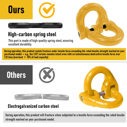 2SETS 2T Sling Hook With Hammerlock Heavy Duty Safety Latch Swivel Winch Hook For Trailer Safety Chain-Yellow