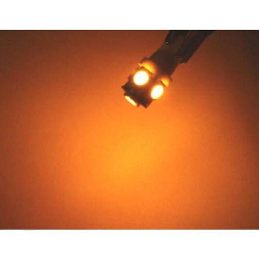 T10 w5w LED with 5 pcs 5050SMD Yellow-Orange chip 12v DC 10-pack Yellow Yellow.