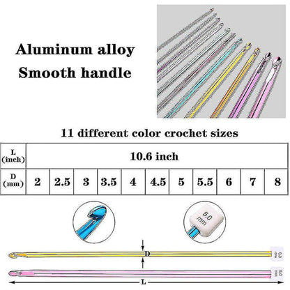 Tunisian Crochet Hook Set 23-Piece with Pearl and Carbonized Bamboo Hooks