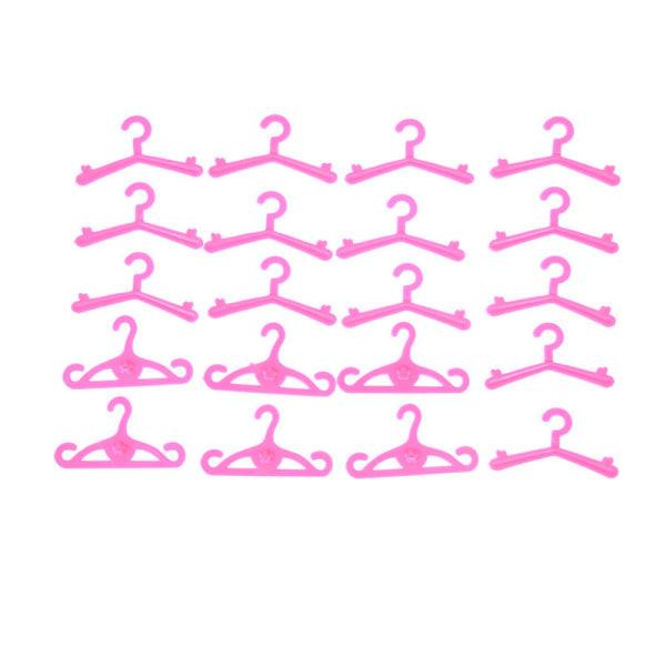 20 pcs/lot Pink Hangers Dress Clothes Accessories For Barbie Doll 0.